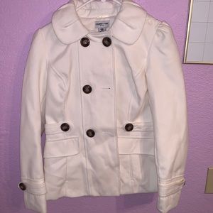 White pea coat size medium